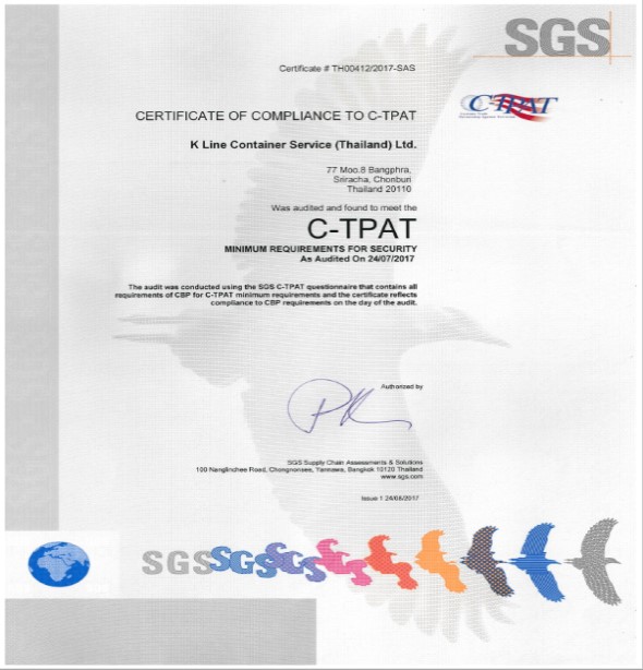 C-TPAT Copy of Certificate of Registration